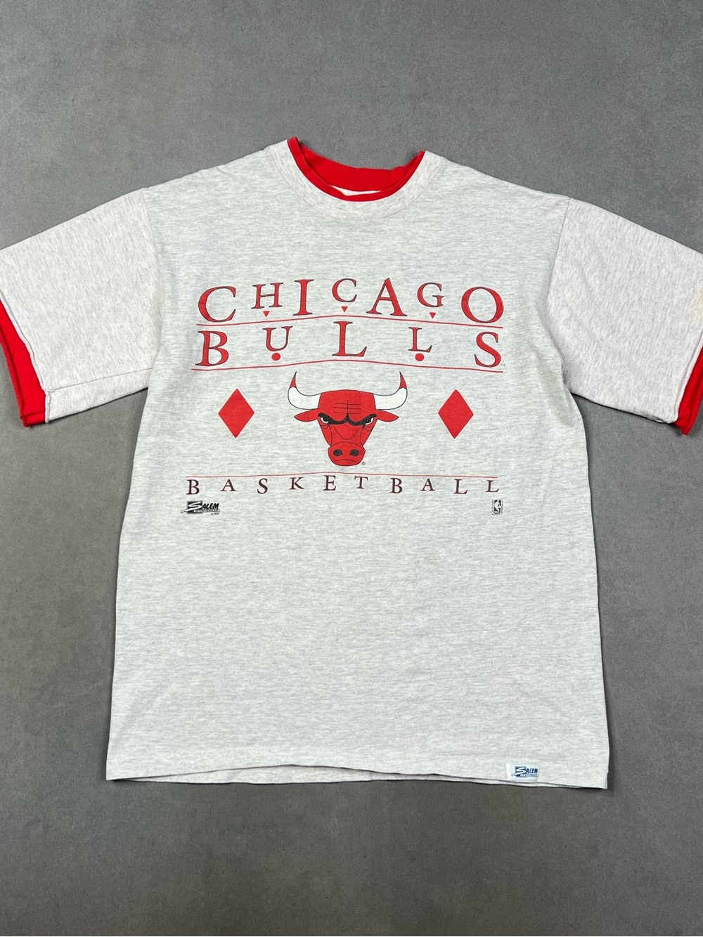 Vintage Chicago Bulls Gray & Red Short Sleeve Tee 1991